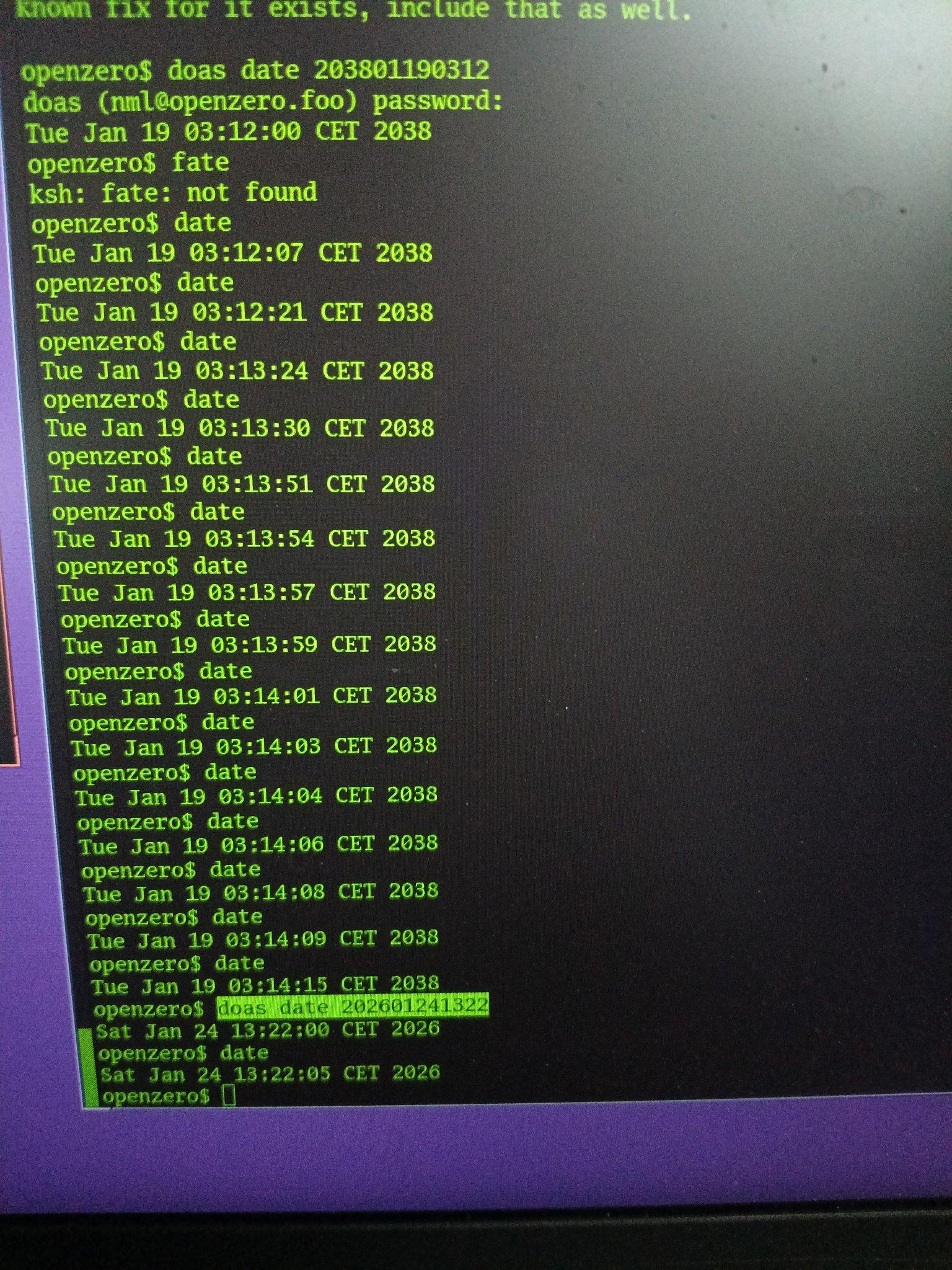 Playing with y2k38 on openbsd